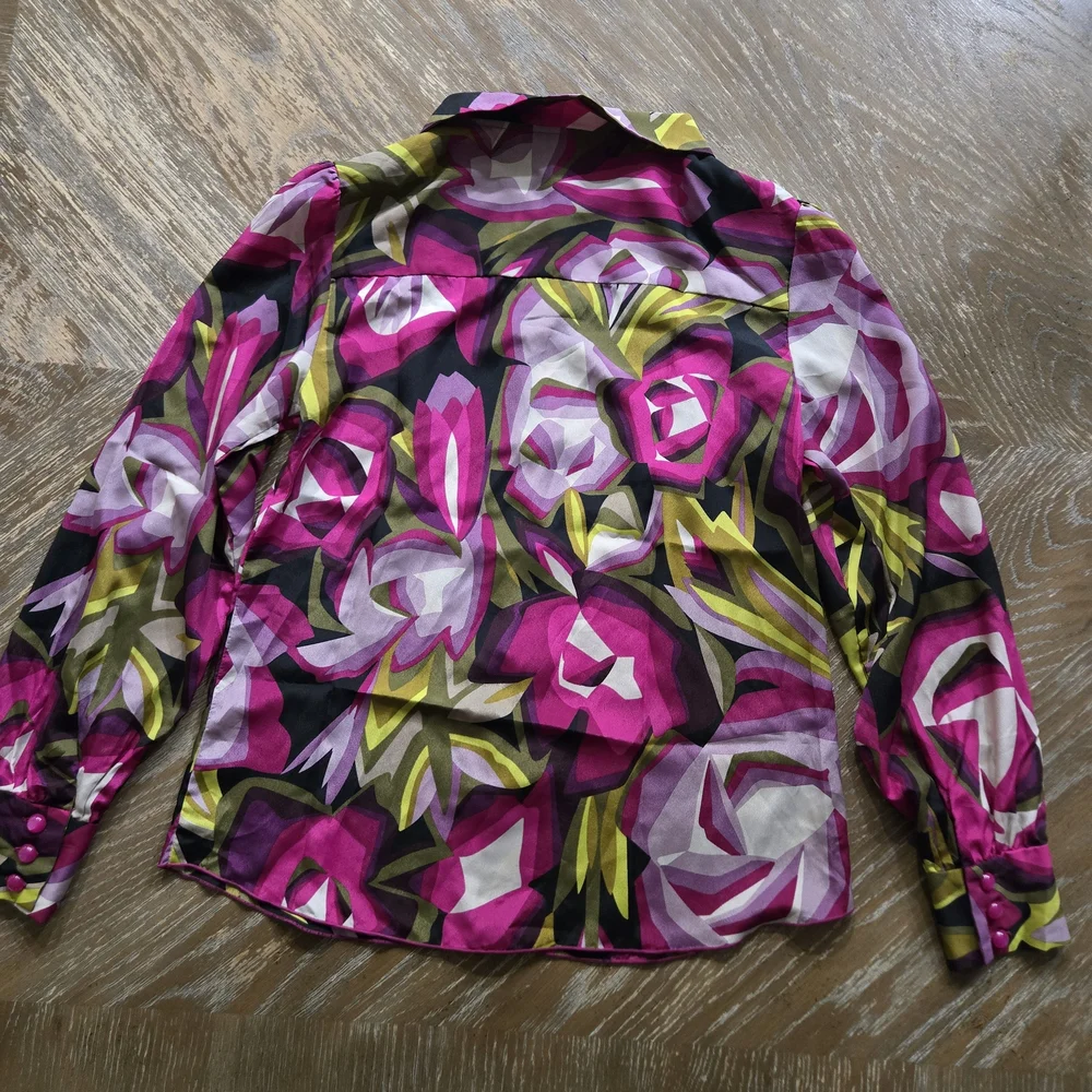 Missoni for Target Floral Abstract Button Down Blouse Women’s S Pink Green - Picture 8 of 9